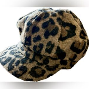 ADORA Brown and Black Leopard Print Hat